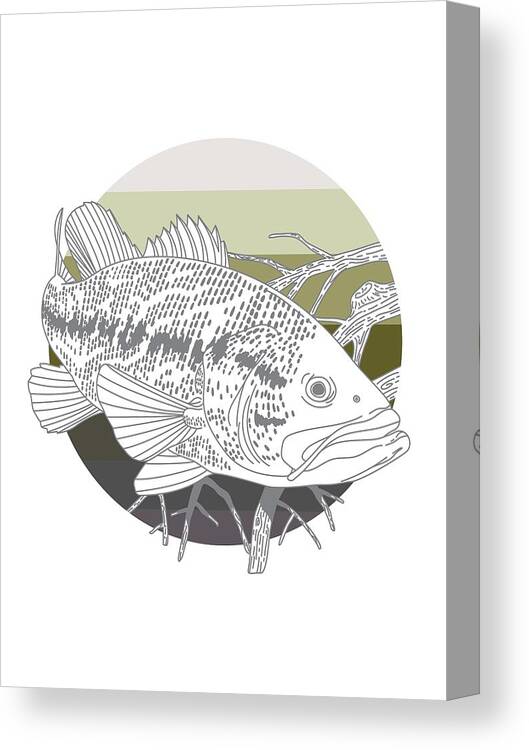 Bass Canvas Print featuring the digital art Lake Troll by Kevin Putman