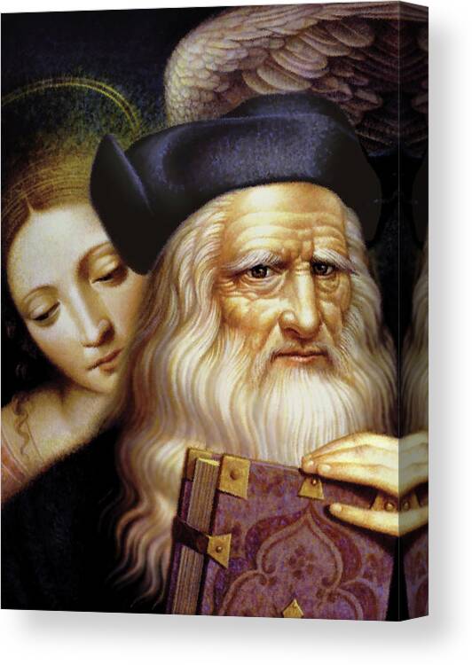 Leonardo Da Vinci Stands In The Foreground Canvas Print featuring the painting Leonardo's Angel by Dan Craig