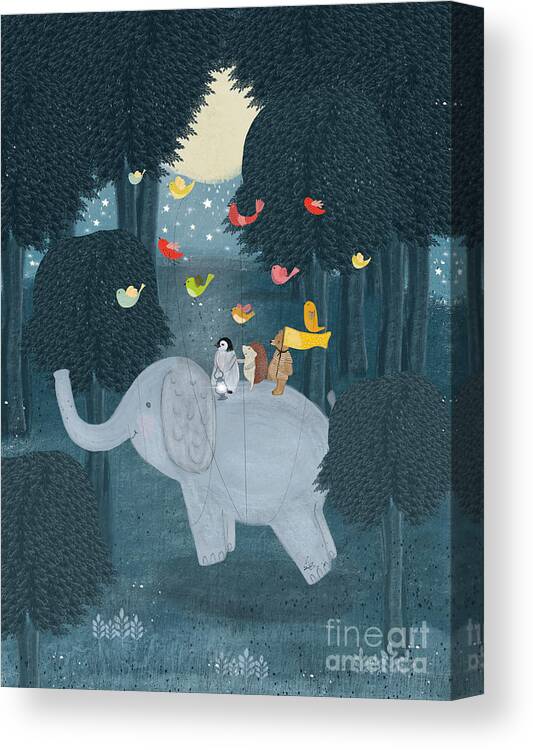 Childrens Canvas Print featuring the painting Little Friends by Bri Buckley