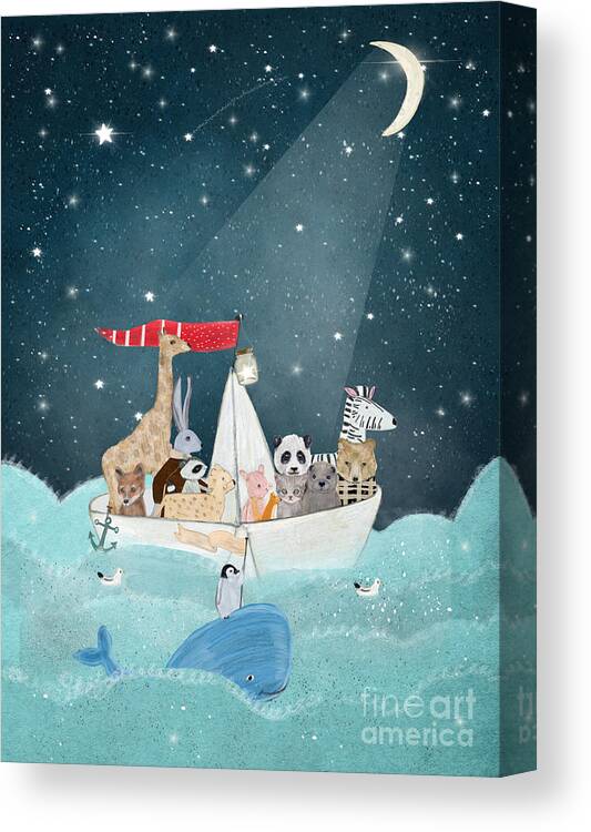 Childrens Canvas Print featuring the painting Little Nautical Explorers by Bri Buckley