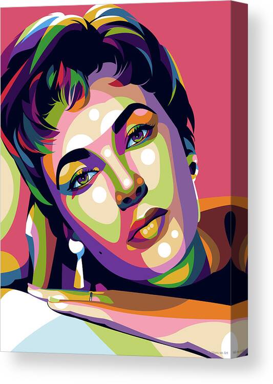 Liz Canvas Print featuring the digital art Elizabeth Taylor #4 by Movie World Posters