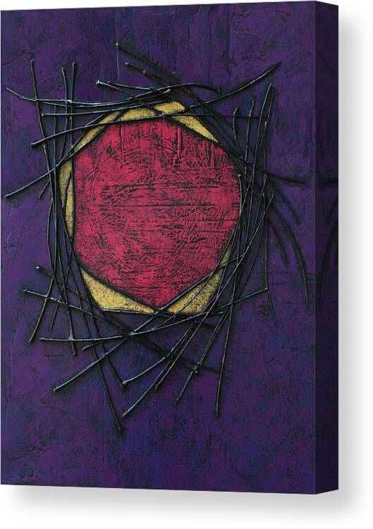 Abstract Canvas Print featuring the painting Make Safe by Carrie MaKenna