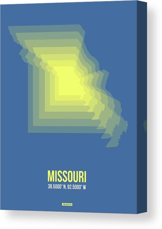 Mississippi Canvas Print featuring the digital art Map of Mississippi by Naxart Studio