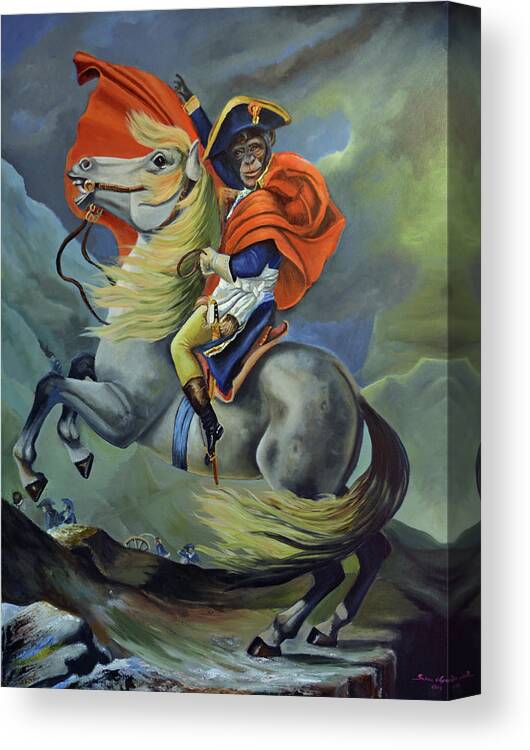 Master Napoleon Canvas Print featuring the painting Master Napoleon by Sue Clyne
