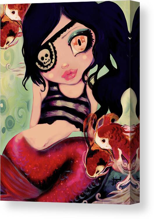 Mermaid Pirate Canvas Print featuring the photograph Mermaid Pirate by Natasha Wescoat
