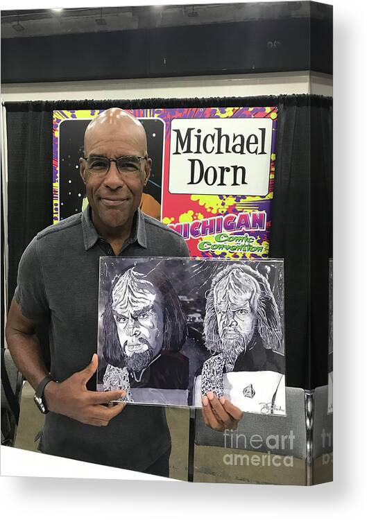 Michael Canvas Print featuring the photograph Michael Dorn with Artwork by Bill Richards
