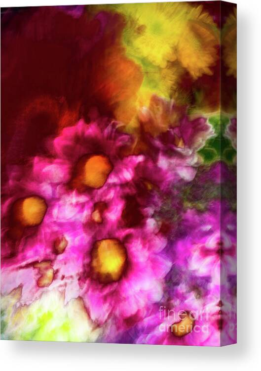 Abstract Canvas Print featuring the photograph Muli color flower abstract by Phillip Rubino