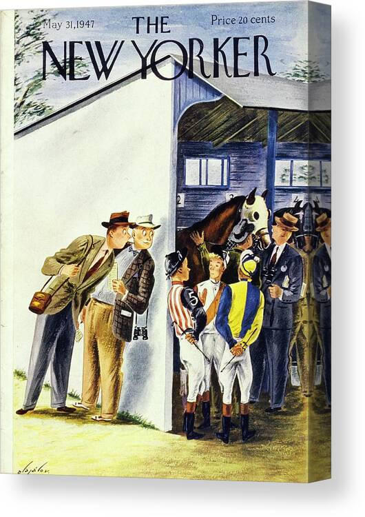 Illustration Canvas Print featuring the painting New Yorker May 31, 1947 by Constantin Alajalov