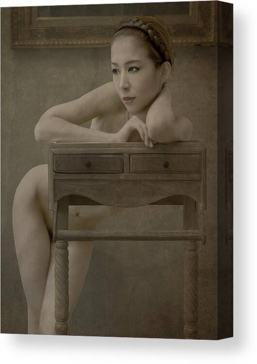 Fine Art Nude Canvas Print featuring the photograph Nude by Fuyuki Hattori