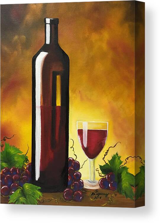 Wine Canvas Print featuring the painting Okanagan Red by Sharon Duguay