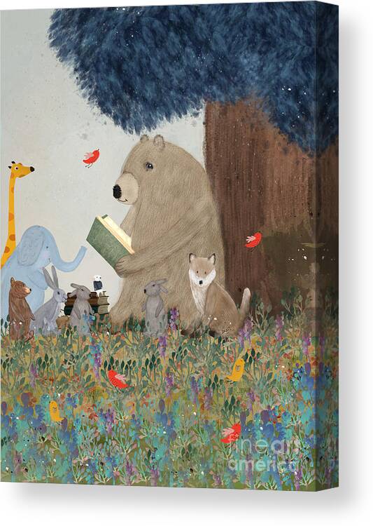 Nursery Art Canvas Print featuring the painting Once Upon A Time by Bri Buckley