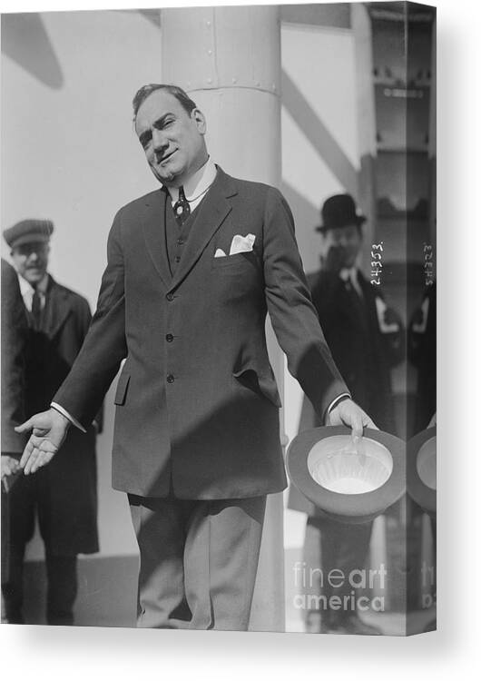 Singer Canvas Print featuring the photograph Opera Singer Enrico Caruso Gesturing by Bettmann