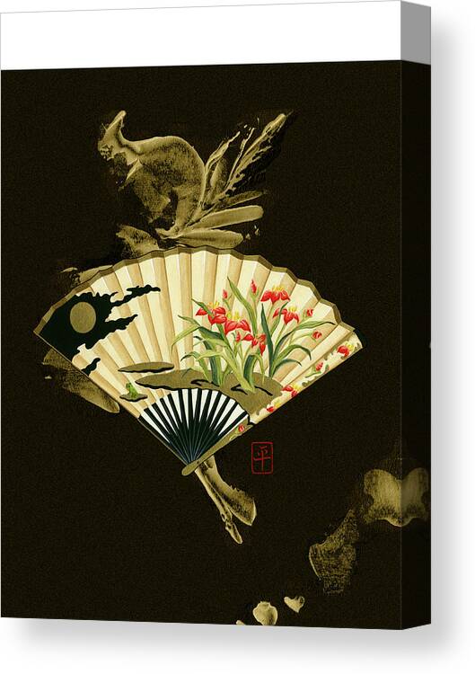 Animals & Nature Canvas Print featuring the painting Oriental Fan I by Nancy Slocum