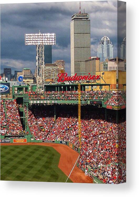 Fenway Park Canvas Print featuring the photograph Peskys Pole at Fenway Park by Mary Capriole