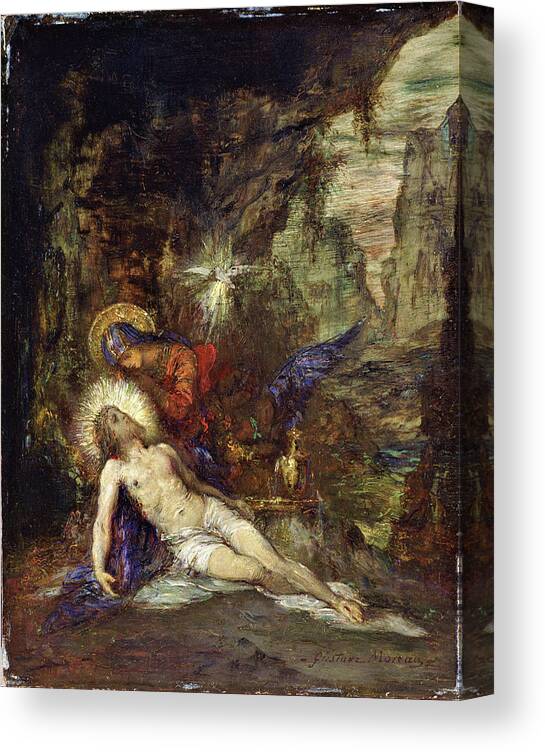 Gustave Moreau Canvas Print featuring the painting Pieta - Digital Remastered Edition by Gustave Moreau