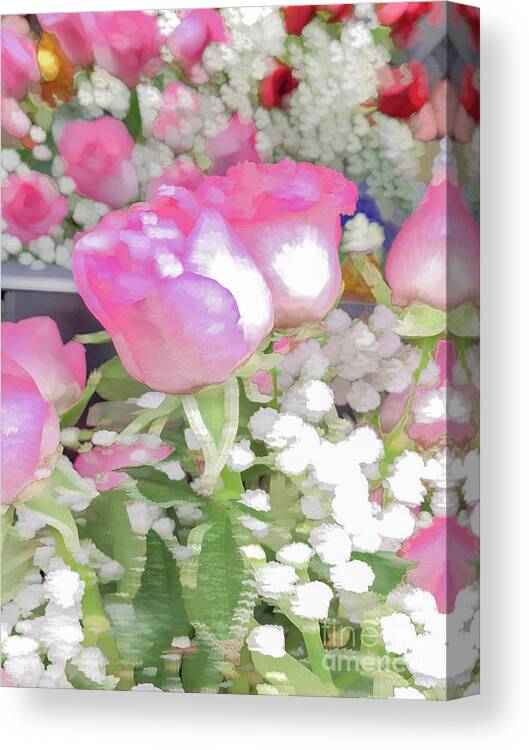 Abstract Canvas Print featuring the photograph Pink rose pastel by Phillip Rubino