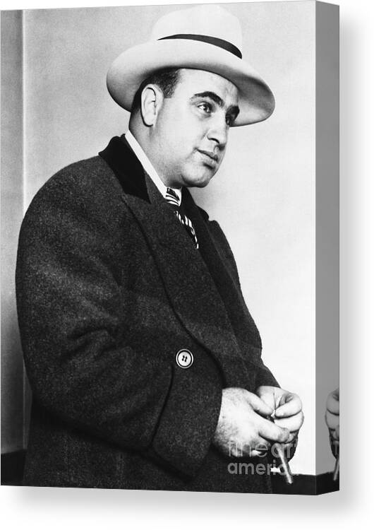 Fedora Canvas Print featuring the photograph Portrait Of Al Capone by Bettmann