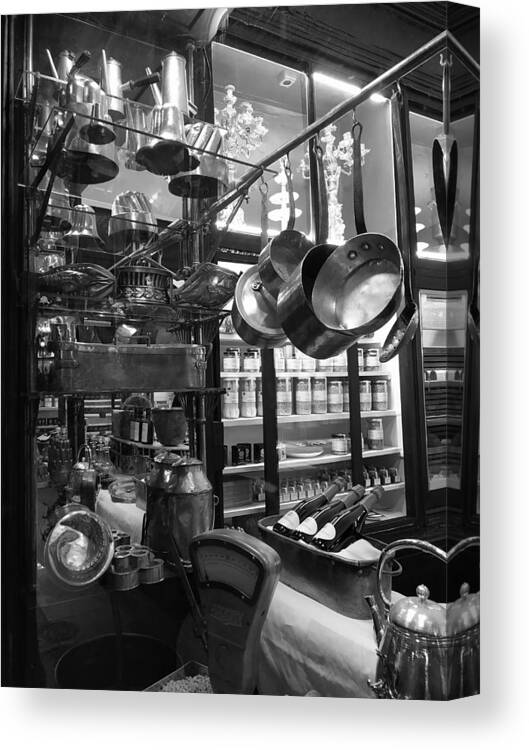 #pottery #oldfashionshops Canvas Print featuring the photograph Pottery by Luis Martnez