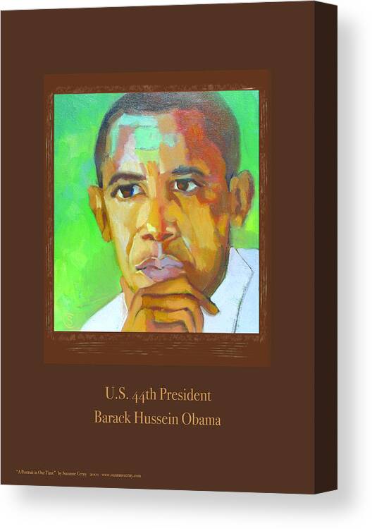 Presendential Canvas Print featuring the digital art President Barack Hussein Obama, Poster by Suzanne Giuriati Cerny