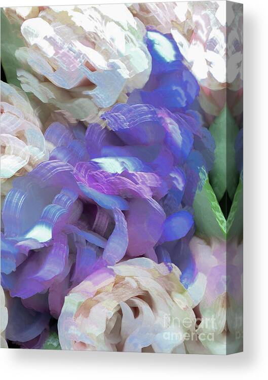 Abstract Canvas Print featuring the photograph Purple and White flower abstract by Phillip Rubino
