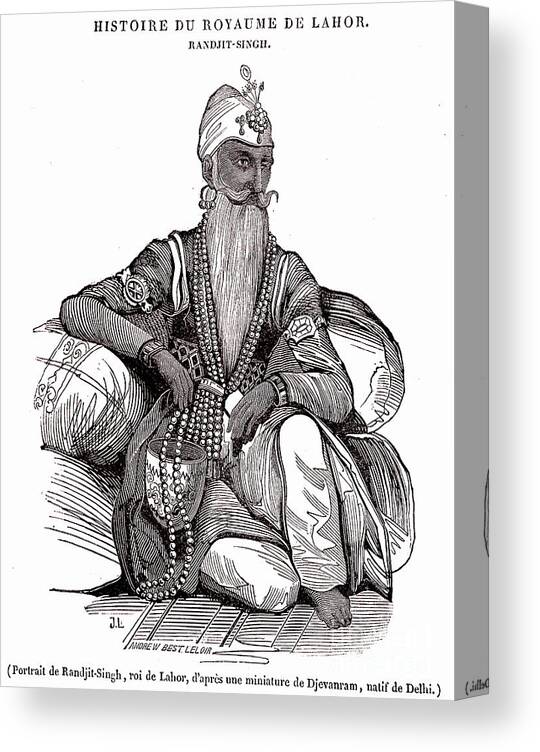 Ranjit Singh Canvas Print featuring the photograph Ranjit Singh by Collection Abecasis/science Photo Library