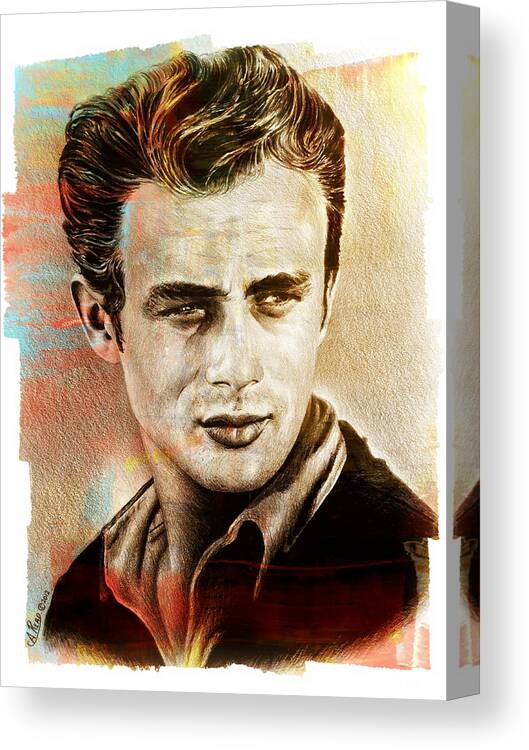 James Dean Canvas Print featuring the painting Rebel without a Cause, by Andrew Read