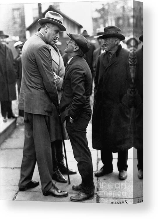 People Canvas Print featuring the photograph Roosevelt And Voter Reuben Appel by Bettmann