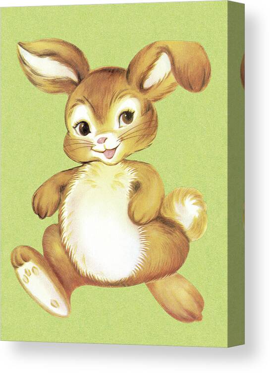 Animal Canvas Print featuring the drawing Running Bunny by CSA Images