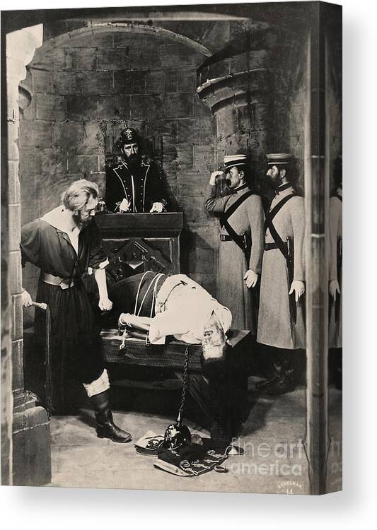 Punishment Canvas Print featuring the photograph Russian Soldiers With Revolutionist by Bettmann