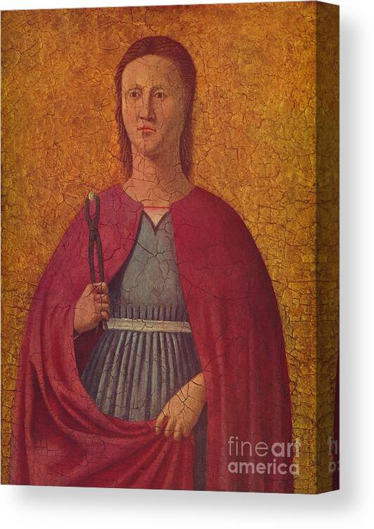 Art Canvas Print featuring the drawing Saint Apollonia by Print Collector