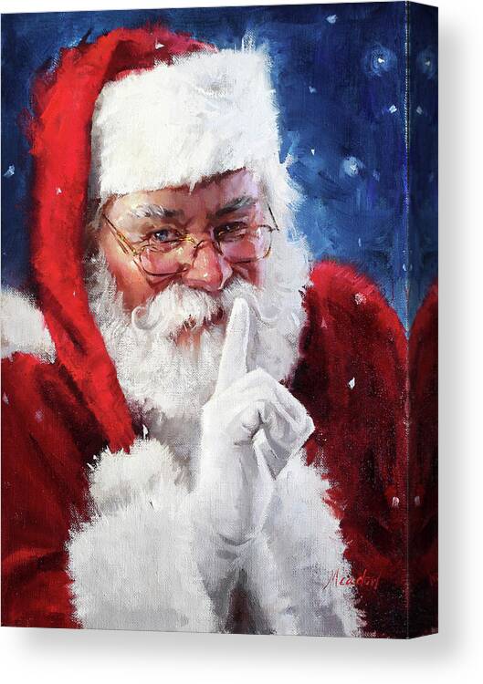 Santa2 Canvas Print featuring the painting Santa2 by Meadowpaint