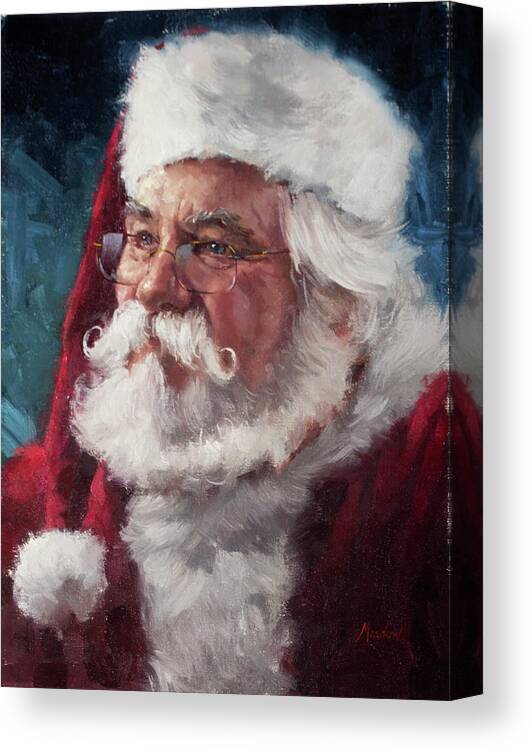 Santa2015 Canvas Print featuring the painting Santa2015 by Meadowpaint