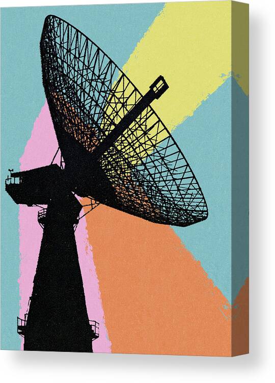 Antenna Canvas Print featuring the drawing Satellite Radar by CSA Images