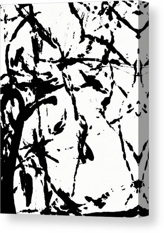 Abstract Canvas Print featuring the painting Shadow Abstract 3-- Art by Linda Woods by Linda Woods