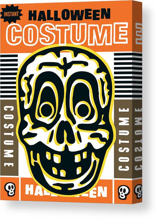 Campy Canvas Print featuring the drawing Skull Halloween costume by CSA Images
