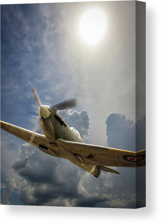 Aircraft Canvas Print featuring the photograph Spitfire Under the Sun by Phil And Karen Rispin