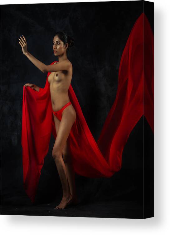 Nudes Canvas Print featuring the photograph Standing Fantasy by Nilendu Banerjee