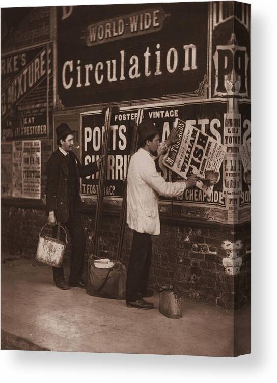 England Canvas Print featuring the photograph Street Advertising by John Thomson