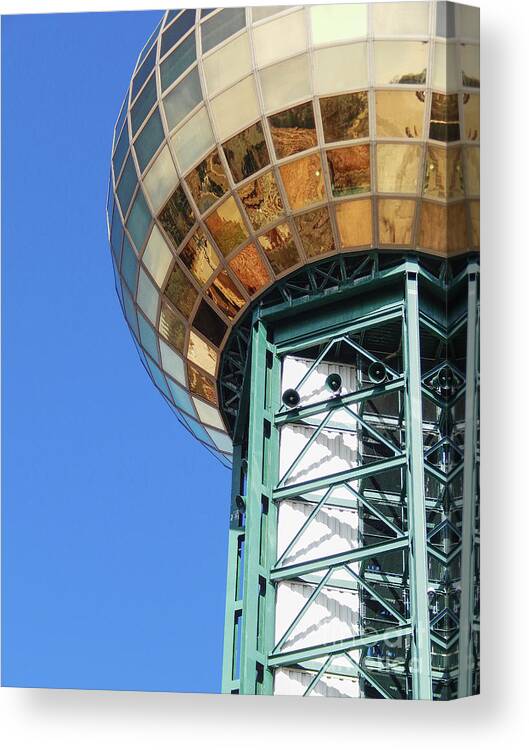 Sunsphere Canvas Print featuring the photograph Sunsphere In Knoxville, TN by Phil Perkins