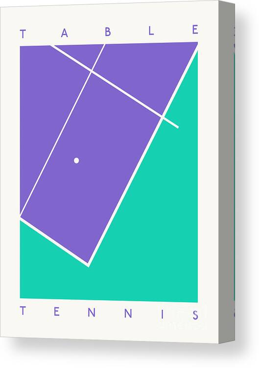 Table Canvas Print featuring the digital art Table Tennis Ping Pong Table - Purple Green by Organic Synthesis