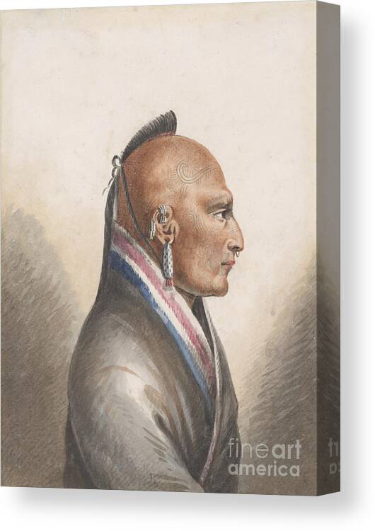 Artist Canvas Print featuring the drawing The Chief Of The Little Osages by Heritage Images