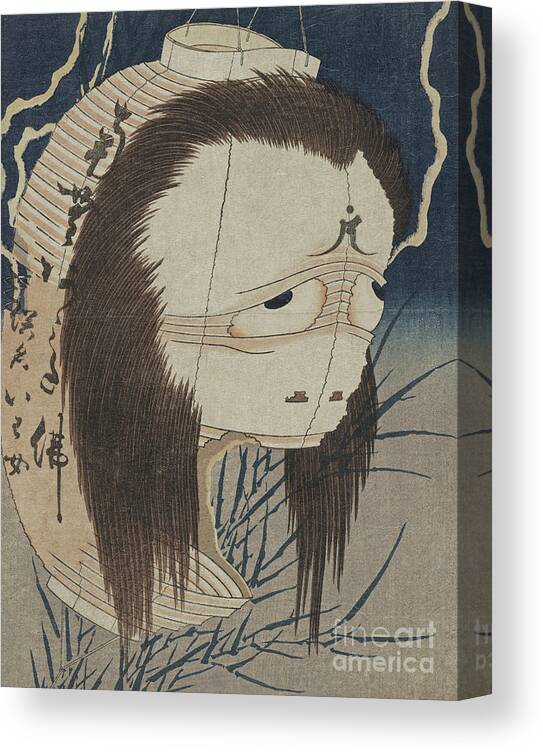 Lantern Canvas Print featuring the painting The Ghost of Oiwa by Hokusai