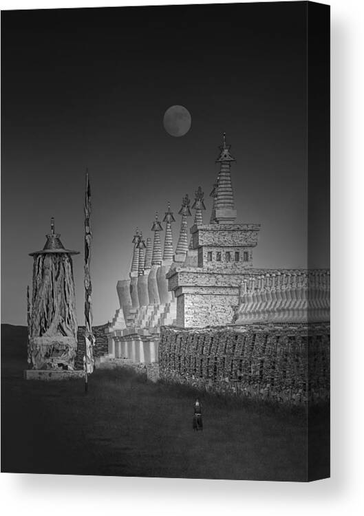 People Canvas Print featuring the photograph The Pilgrim by Mei Hu