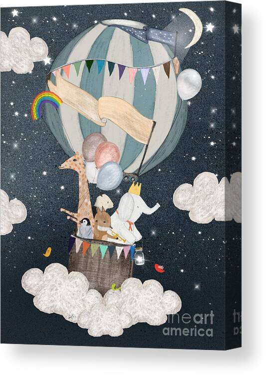 Nursery Art Canvas Print featuring the painting The Stars Shine For You by Bri Buckley