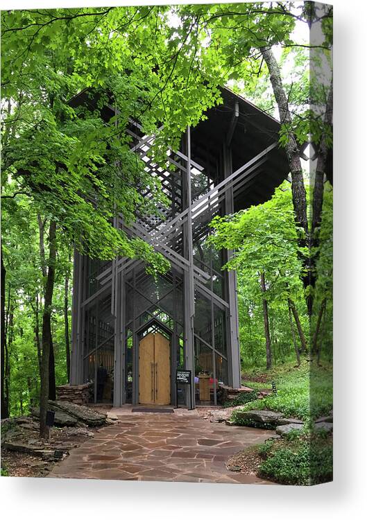 Chapel Canvas Print featuring the photograph Thorncrown Chapel by Mary Anne Delgado