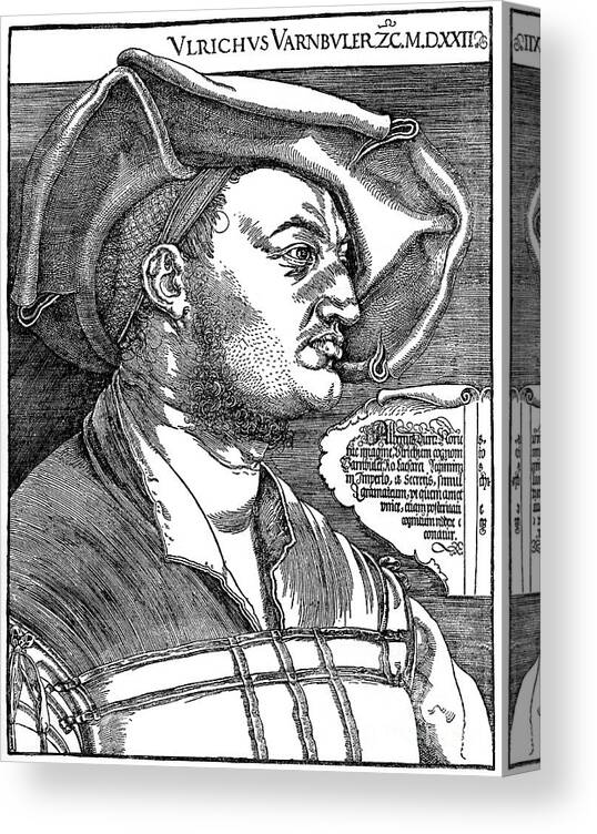 Mayor Canvas Print featuring the drawing Ulrich Varnbüler, 1522, 1936. Artist by Print Collector