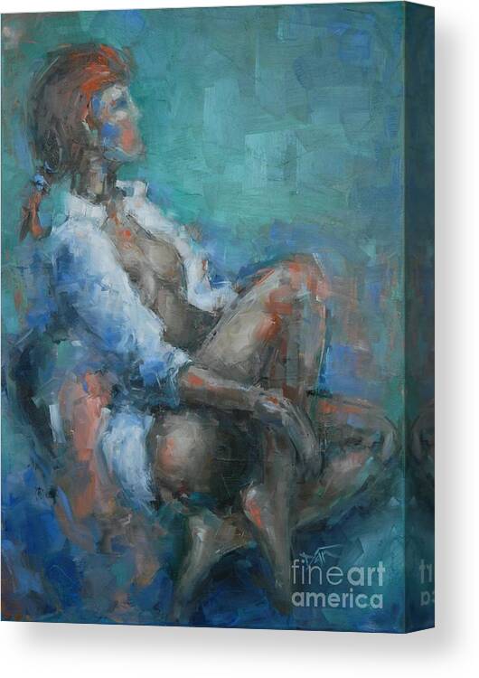 Female Canvas Print featuring the painting Unforgettable by Dan Campbell
