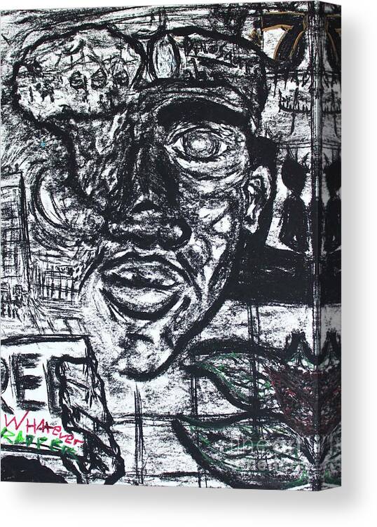 Charcoal Canvas Print featuring the drawing Untitled Sketch II by Odalo Wasikhongo
