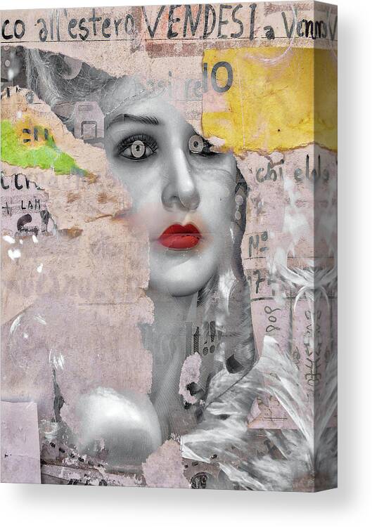 Woman Canvas Print featuring the digital art Venetian beauty by Gabi Hampe