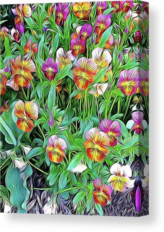 African Violet's A Blueish-purple Color Seen At The End Of The Spectrum Opposite Red.herbaceous Plant Canvas Print featuring the digital art Violets by Don Wright